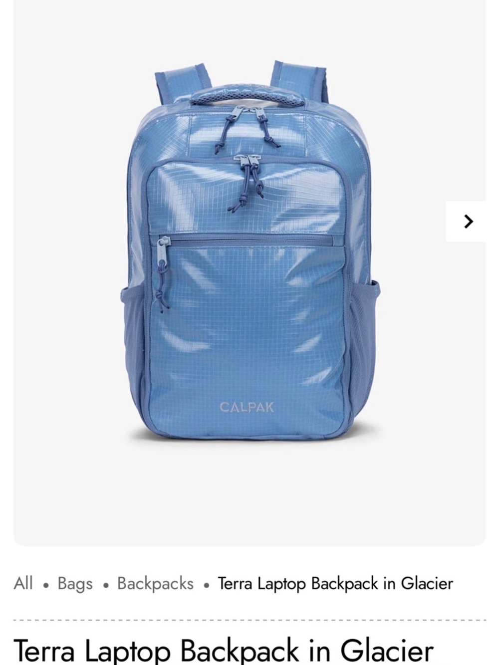 CALPAK Terra Laptop Backpack in Glacier Blue